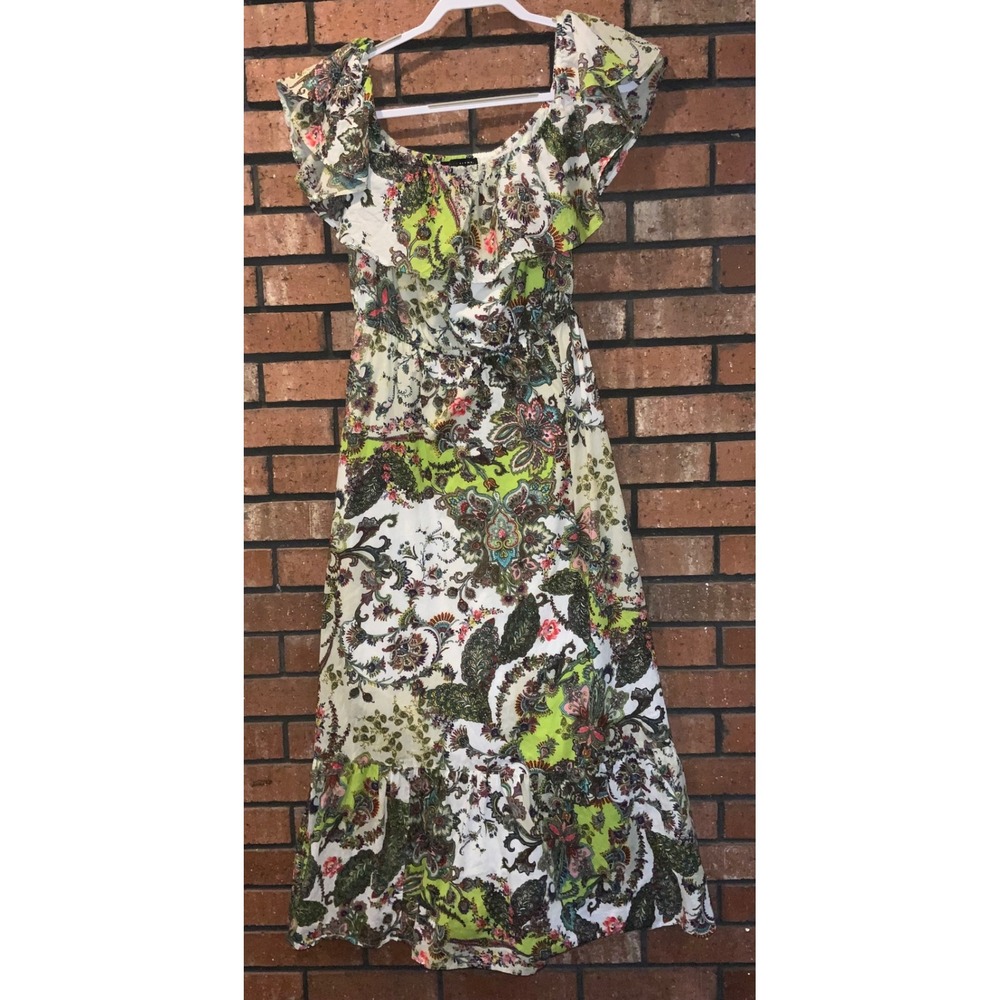 Grace Elements Off Shoulder Floral Maxi Dress Tie Waist Size XL